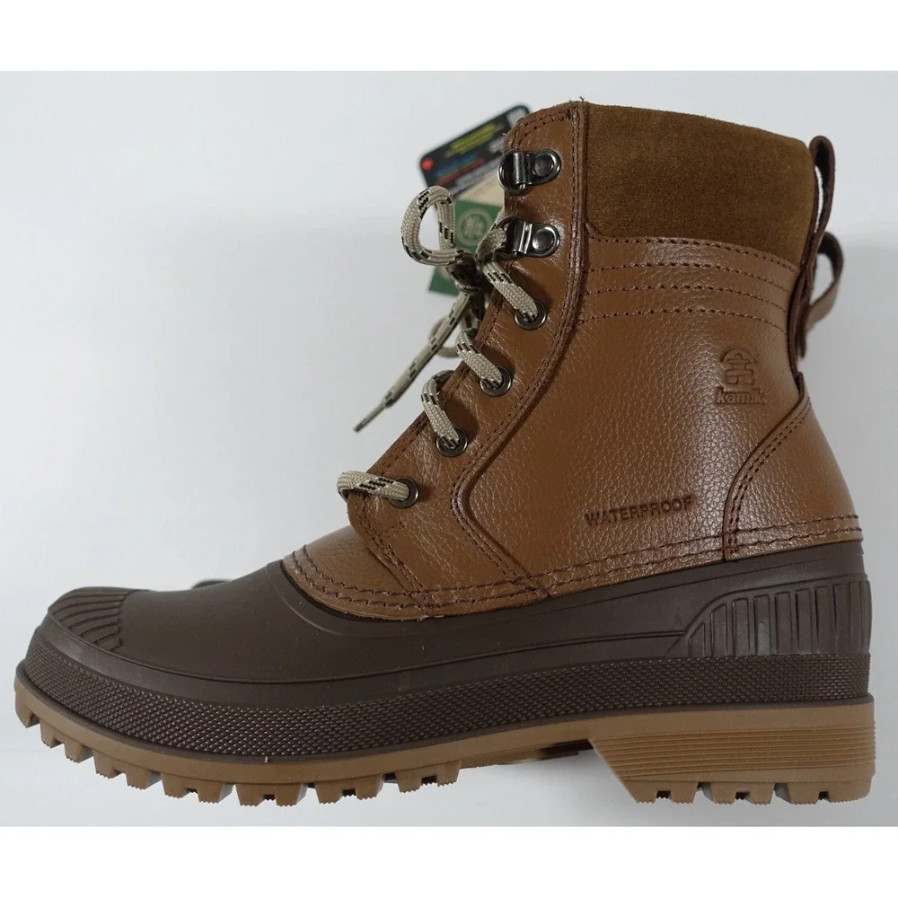 Kamik Hemlock Waterproof Winter Boots Men's 7 Ankle Height Brown MADE IN USA